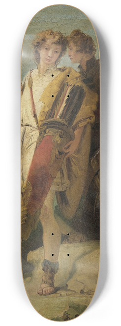 Giovanni Battista Tiepolo - Young Man with Bow and large Quiver and his Companion with a Shield 8.25 inch art skate deck