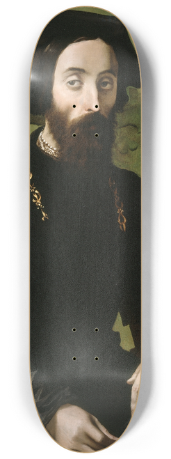 Girolamo Mazzola Bedoli - Portrait of a Musician 8.25 inch art skate deck
