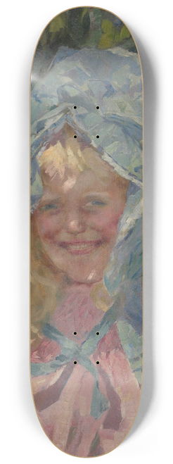 Girolamo Nerli - Girl in sunbonnet 8.25 inch art skate deck