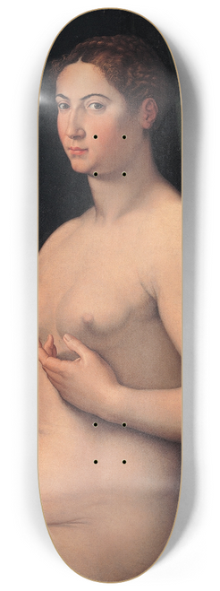 Girolamo Siciolante da Sermoneta - A seated female 8.25 inch art skate deck