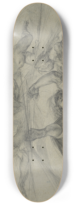 Giulio Cesare Procaccini - Ceiling Studies of a Prophet and a Putto Seen from Below 8.25 inch art skate deck
