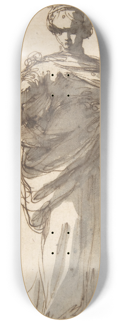 Giuseppe Bernardino Bison - Design for a Statue of Justice with Sketches at Left and Above 8.25 inch art skate deck