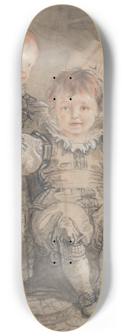 Giuseppe Cades - Portrait of the Princes Camillo and Francesco Borghese 8.25 inch art skate deck