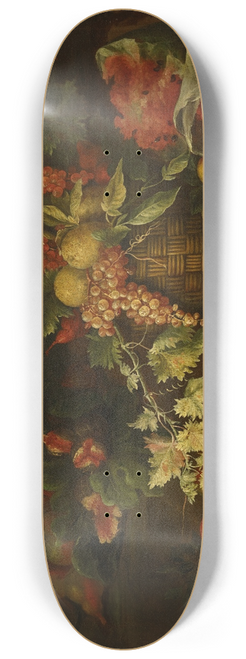Giuseppe Ruoppolo - Still Life With Fruit Basket In Front Of A Wall 8.25 inch art skate deck