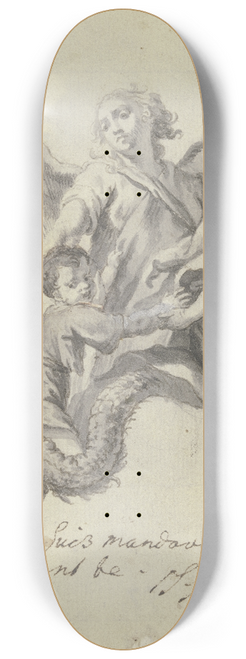 Gottfried Bernhard Gz - Kind mit Schutzengel und Drachen 8.25 inch art skate deck