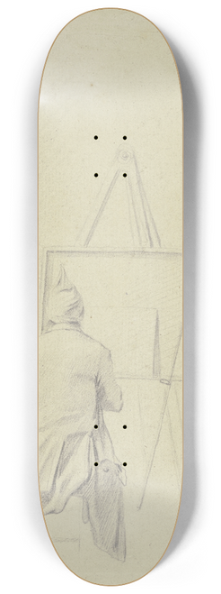 Gottlieb Welt - Maler mit Zipfelmtze, vom Rcken gesehen, vor der Staffelei sitzend 8.25 inch art skate deck