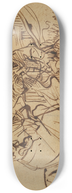 Govert Flinck - Joseph in Prison Interpreting the Dreams of Pharaohs Baker and Butler 8.25 inch art skate deck
