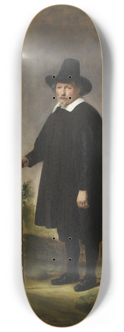 Govert Flinck - Portrait of a man against landscape 8.25 inch art skate deck