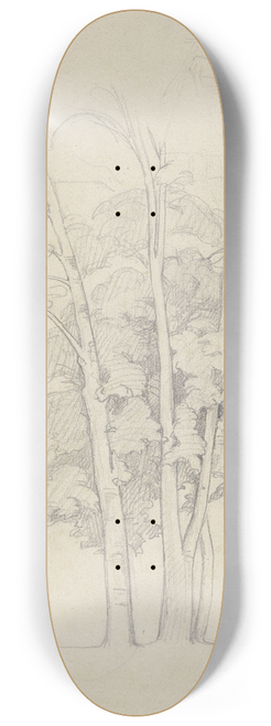 Gustave Courbet - Three trees 8.25 inch art skate deck