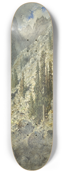 Gustave Dor - An Alpine Valley with Trees and Boulders 8.25 inch art skate deck