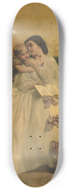 Gustave Lonard de Jonghe - Mother and child 8.25 inch art skate deck