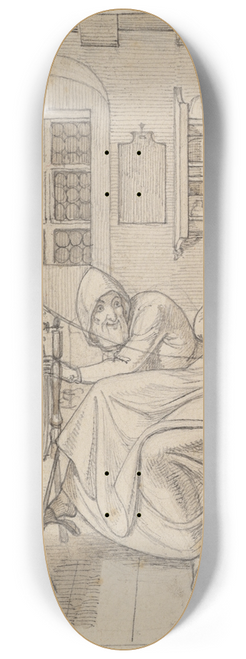 Gustav Heinrich Naecke - Rumpelstiltskin at the Spinning-Wheel and the Dwarf 8.25 inch art skate deck