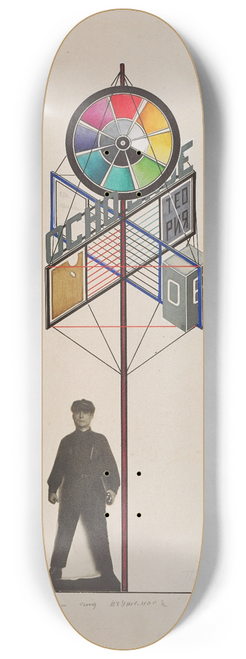 Gustav Klutsis - Osnovnoye Design for a stand at the entrance to an exhibition of works by the students of the Basic Course of VKhUTEMAS 8.25 inch art skate deck