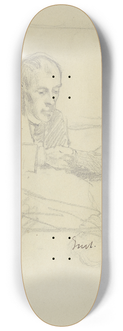 Gustav Schraegle - Bildnis eines lin lesenden Mannes 8.25 inch art skate deck