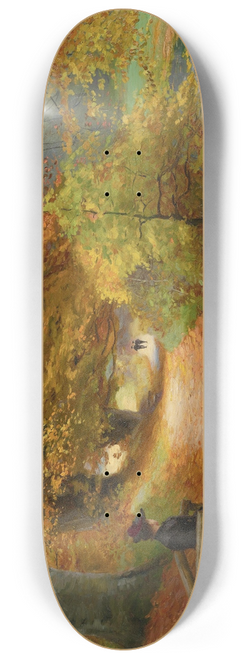 Hans Andersen Brendekilde - Wooded Path In Autumn 8.25 inch art skate deck