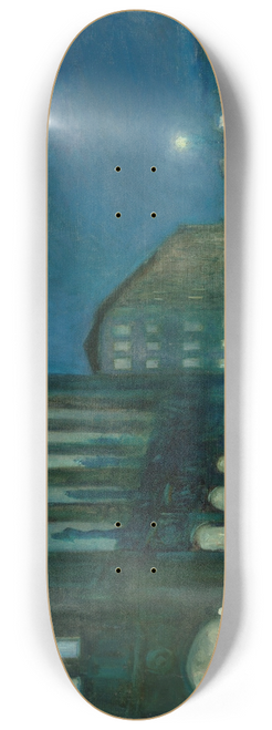 Hans Ruzicka-Lautenschlaeger - View of the Vienna Staatsoper at Night 8.25 inch art skate deck