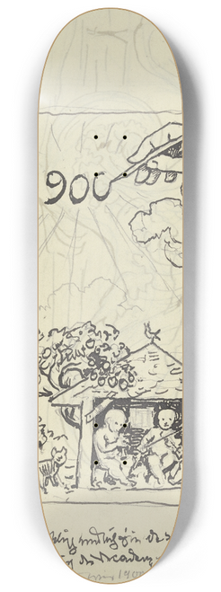 Hans Thoma - New Years Day 1901 8.25 inch art skate deck