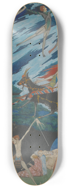 Harry Clarke - Ill Fly From This Place, With One Bound, To Hell, Or Anywhere, To Leave em 8.25 inch art skate deck