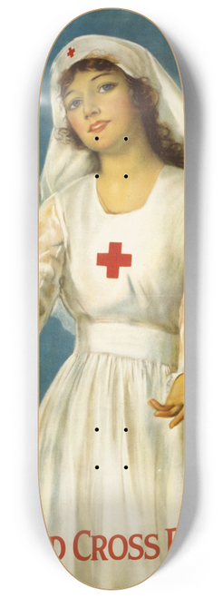 Haskell Coffin - Third Red Cross roll call 8.25 inch art skate deck
