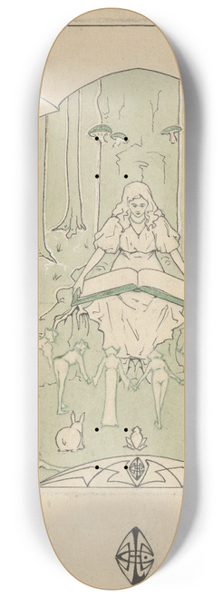 H.C. Louwerse - Bandontwerp voor; Pieter Louwerse, Lotgevallen en reizen van Sindbad den Zeeman. Geschiedenis van de eerste tot zevende en laatste reis, 1910 8.25 inch art skate deck