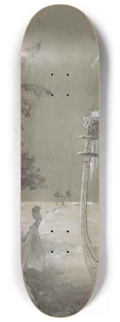 H.C. Louwerse - Lange man met baard kijkt neer op een zittende jongen 8.25 inch art skate deck