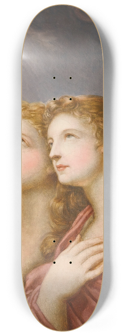 Heinrich Friedrich Fger - Study For Two Female Figures Praying 8.25 inch art skate deck