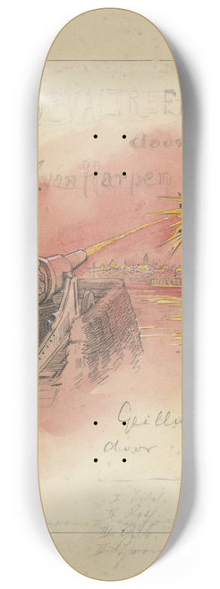 Heinrich M. Krabb - Bandontwerp voor; N. van Harpen, Toevalstreffers 8.25 inch art skate deck