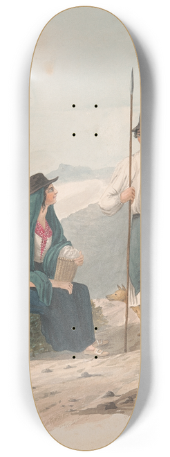 Alfred Diston - Man and woman of Chasna-Tenerife 8.25 inch art skate deck