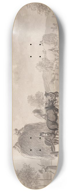 Heinrich W. Schweickhardt - Haymaking 8.25 inch art skate deck