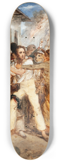 Hendrik Scheffer - Study for a Battle Scene 8.25 inch art skate deck