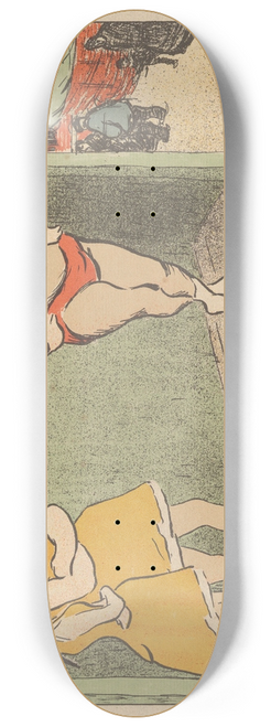 Henri-Gabriel Ibels - Design for Theater Program for The Grapnel and The Emancipated from Les Programmes du Thtre-Libre 8.25 inch art skate deck