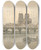 Triptych art skateboard deck of Thomas Girtin A View Of The Pont De La Tournelle And Notre Dame Taken From The Arsenal by Thomas Girtin (1775-1802)