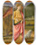 Triptych art skateboard deck of Davide Ghirlandaio Tobias And The Angel by Davide Ghirlandaio (1452-1525)