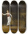 Triptych art skateboard deck of Ulrika Eleonora The Elder Landscape With Dancing Bear by Ulrika Eleonora the elder