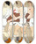 Triptych art skateboard deck of Edward Penfield Cornell Crew Team Holding A Boat On Left Is Team Coxswain by Edward Penfield (1866-1925)