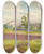 Triptych art skateboard deck of Franz Gerasch Die Lerchenfelder Linie In Wien by Franz Gerasch (1826-1906)