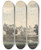 Triptych art skateboard deck of Jonathan Skelton The River Stour St Mildreds Church And The Castle Of Canterbury by Jonathan Skelton (1735-1759)