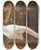 Triptych art skateboard deck of Abraham Bisschop A Sulphurcrested Cockatoo A Redcrested Cardinal And A White Pheasant In A Landscape With A Fallen Urn In The Background by Abraham Bisschop (1670-1729)