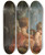 Triptych art skateboard deck of Jeanfranois Clermont Groupe De Cinq Amours Jouant Avec Des Colombes by Jean-Franois Clermont (1717-1807)