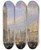 Triptych art skateboard deck of Luca Carlevarijs The Molo Venice From The Bacino Di San Marco by Luca Carlevarijs (1663-1730)