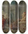Triptych art skateboard deck of Jean Bernard Restout The Arrival Of Aeneas In Carthage by Jean Bernard Restout (1732-1797)
