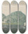 Triptych art skateboard deck of Joseph Farington Dumbarton Rock From The South by Joseph Farington (1747-1821)