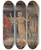 Triptych art skateboard deck of Sir Edward Coley Burnejones Knights Of The Round Table Summoned To The Quest By The Strange Damsel by Sir Edward Coley Burne-Jones (1833-1898)