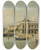 Triptych art skateboard deck of Antonio Mara De Reyna Manescau Gondolas By The Doges Palace by Antonio Maria De Reyna Manescau (1859-1937)