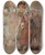 Triptych art skateboard deck of Tadeusz Makowski Wedding Procession In Front Of A Church by Tadeusz Makowski (1882-1932)