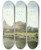Triptych art skateboard deck of Pierreantoine Demachy View Of The Castel Santangelo In Rome by Pierre-Antoine Demachy (1723-1807)