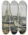 Triptych art skateboard deck of Eugne Boudin Trouville Vue Du Port Prise De Lembarcadre by Eugene Boudin (1824-1898)
