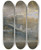 Triptych art skateboard deck of Johan Christian Dahl The Bay Of Naples With Vesuvius by Johan Christian Dahl (1788-1857)