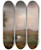 Triptych art skateboard deck of Martin Johnson Heade Mare And Colt In Amarsh by Martin Johnson Heade (1819-1904)