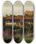 Triptych art skateboard deck of Joseph Lon Righini Residence On The Banks Of The Anil River by Joseph Leon Righini (1820-1884)